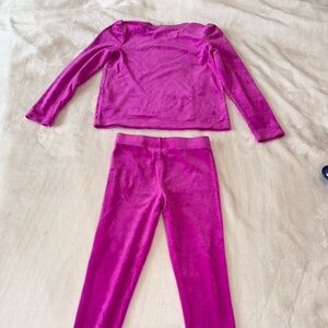 LILLY PULITZER Pink Velour Leggings Sweatshirt set